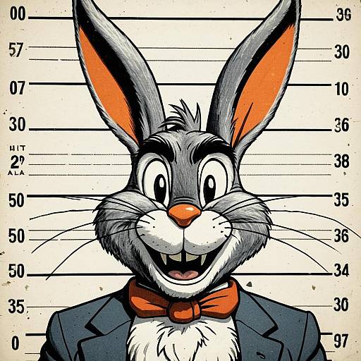 Humorous Bugs Bunny Mugshot