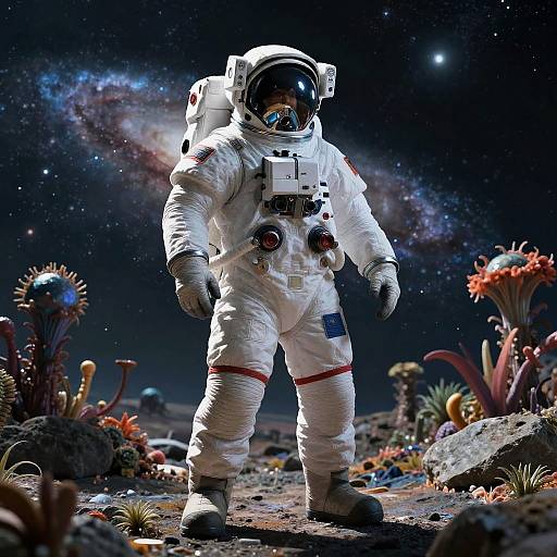 Heroic Astronaut on Alien Planet