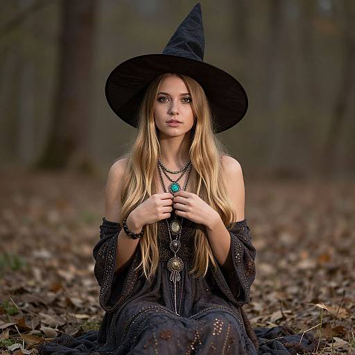 Boho Witch Costume Portrait