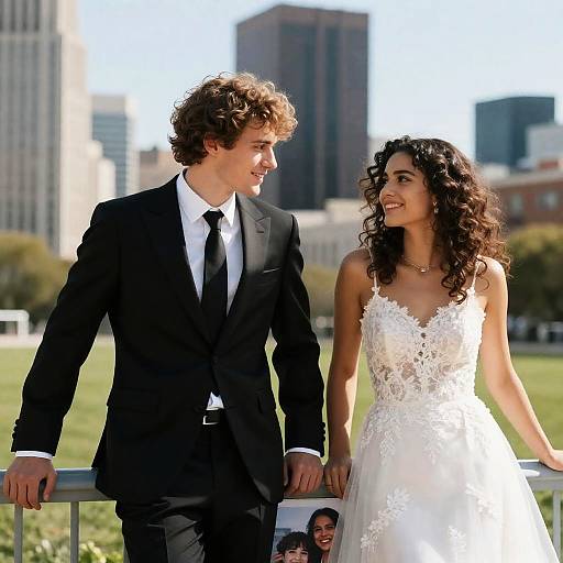 Romantic Couple in Urban Setting