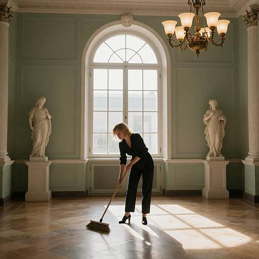 Elegant Cleaning in a Grand Room