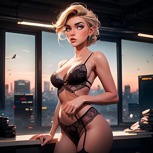 Fierce Businesswoman in Urban Lingerie Shoot