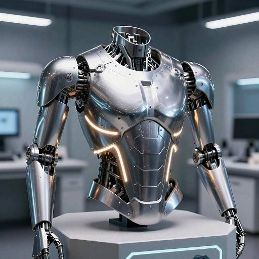 Chrome Robotic Exoskeleton Chest Plate