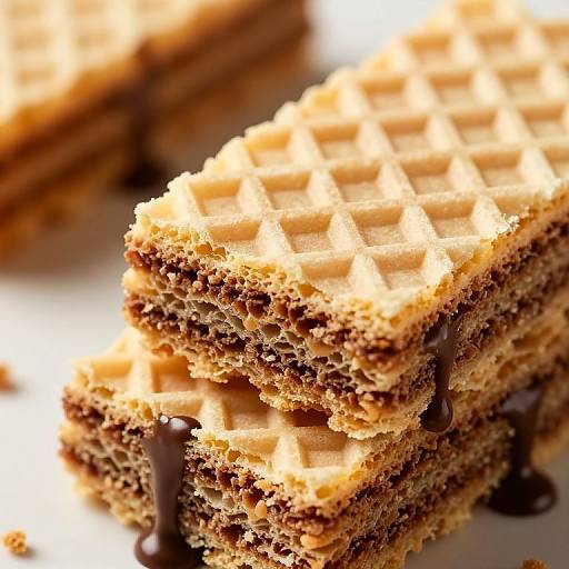 Hyper-Realistic Crispy Wafer Close-Up