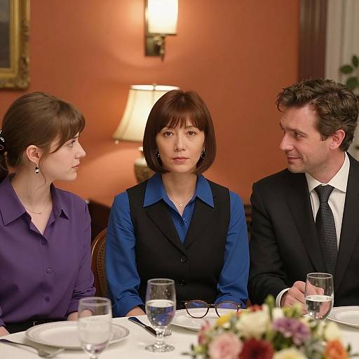 Warm Gathering at a Table Scene