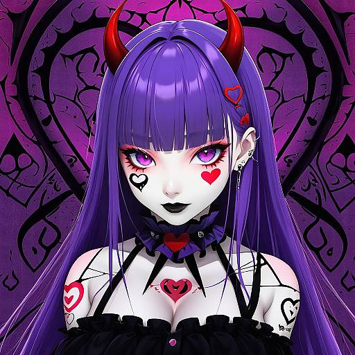 Illustration of Akuma nihmune, indie virtual youtuber in the style of Bell (oppore coppore)