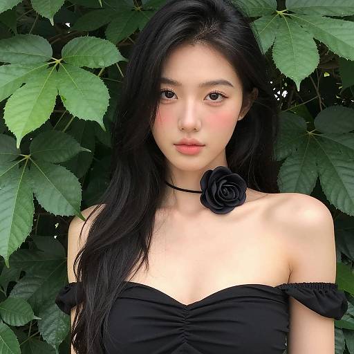 Elegant Woman in Nature's Embrace