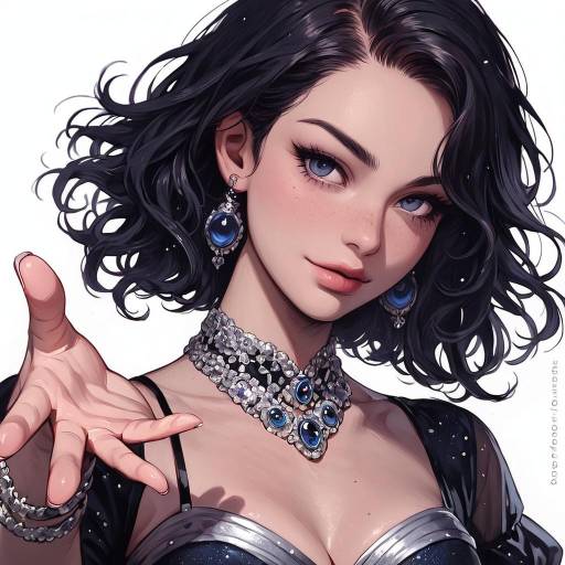 Elegant Woman in Intricate Dress Portrait Elegant Woman in Intricate Dress Portrait
