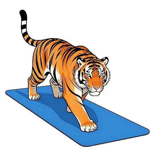 Fierce Bengal Tiger Comic Illustration