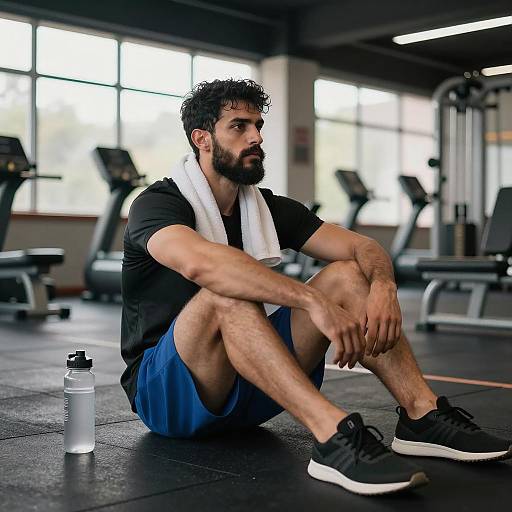 Muscular Man in Gym Environment