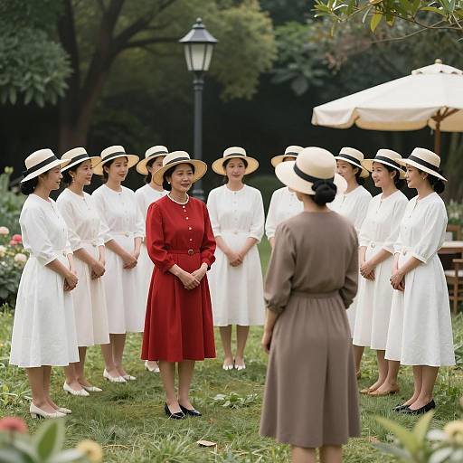 Charming Garden Gathering with Elegant Women