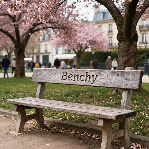 Rustic Benchy Bench in Paris Park