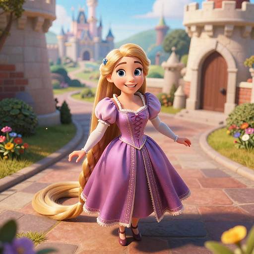 Curvy Rapunzel Waifu in Castle
