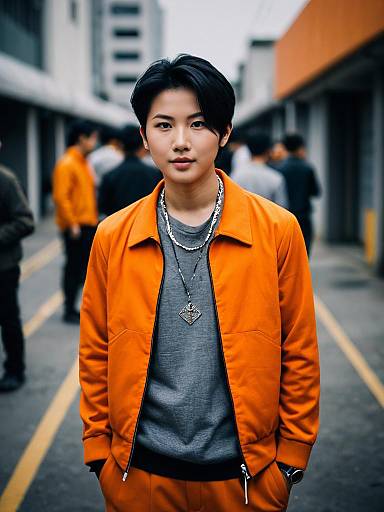 Casual Male Costume with Orange Jacket