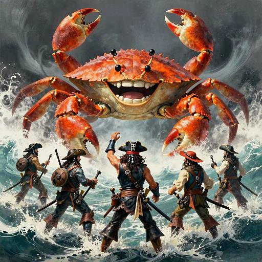 Mythical Sea Pirates vs Giant Crab