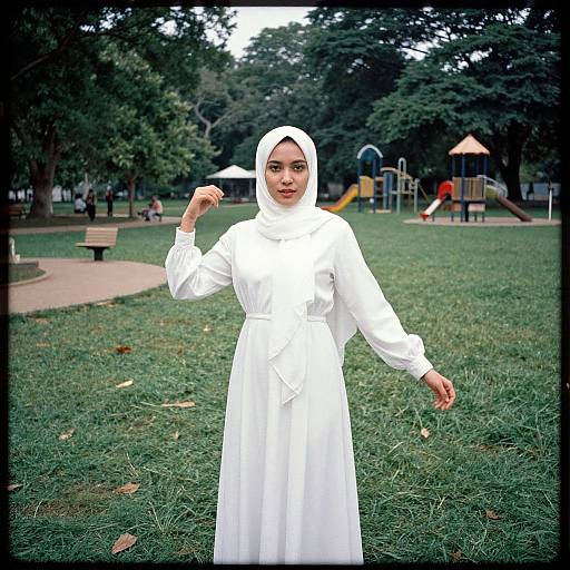 Photorealistic Woman in White Hijab