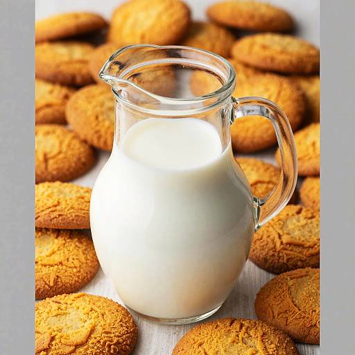 Glowing Milk Pitcher with Orange Cookies
