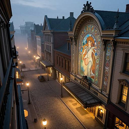 Victorian Gaslamp Quarter at Twilight