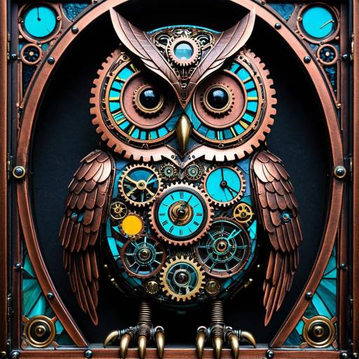 Intricate Victorian Cyberpunk Owl Design Intricate Victorian Cyberpunk Owl Design