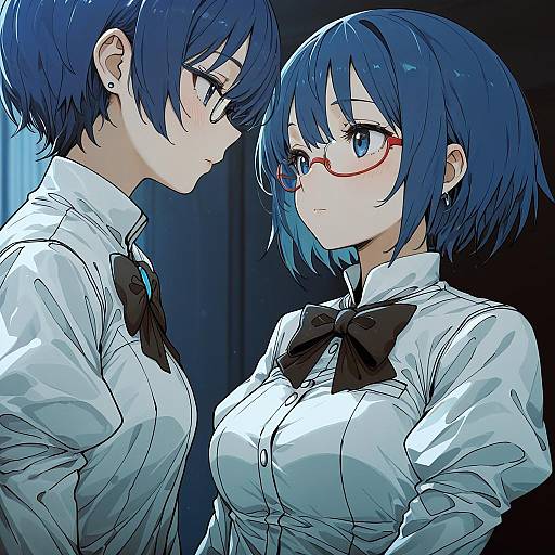 Illustration of Hakamichi shizune, katawa shoujo in the style of Ddari