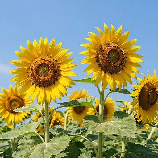 Vibrant Sunflowers Under Blue Sky