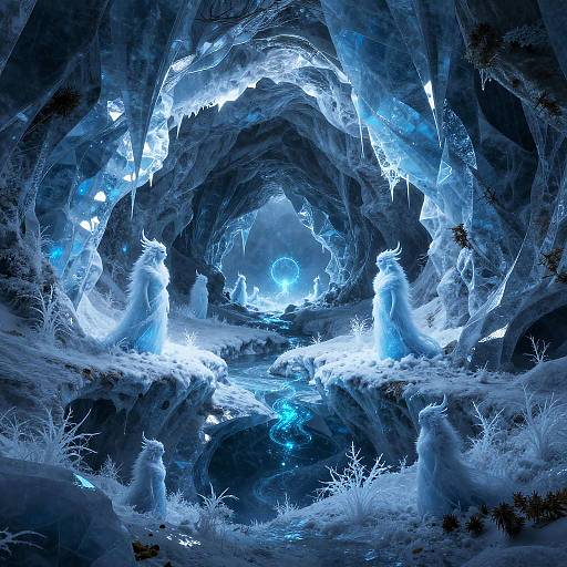 Fantasy Icy Tundra with Frost Spirits