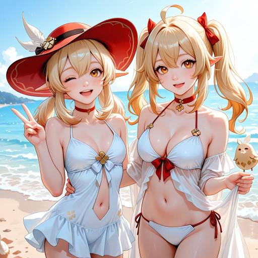 Beach Fun with Genshin Impact Girls
