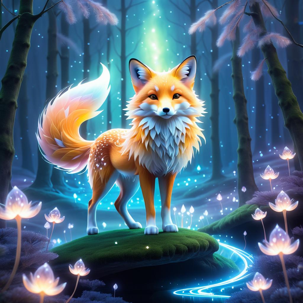 Magical Fox in Dreamlike Forest Scene