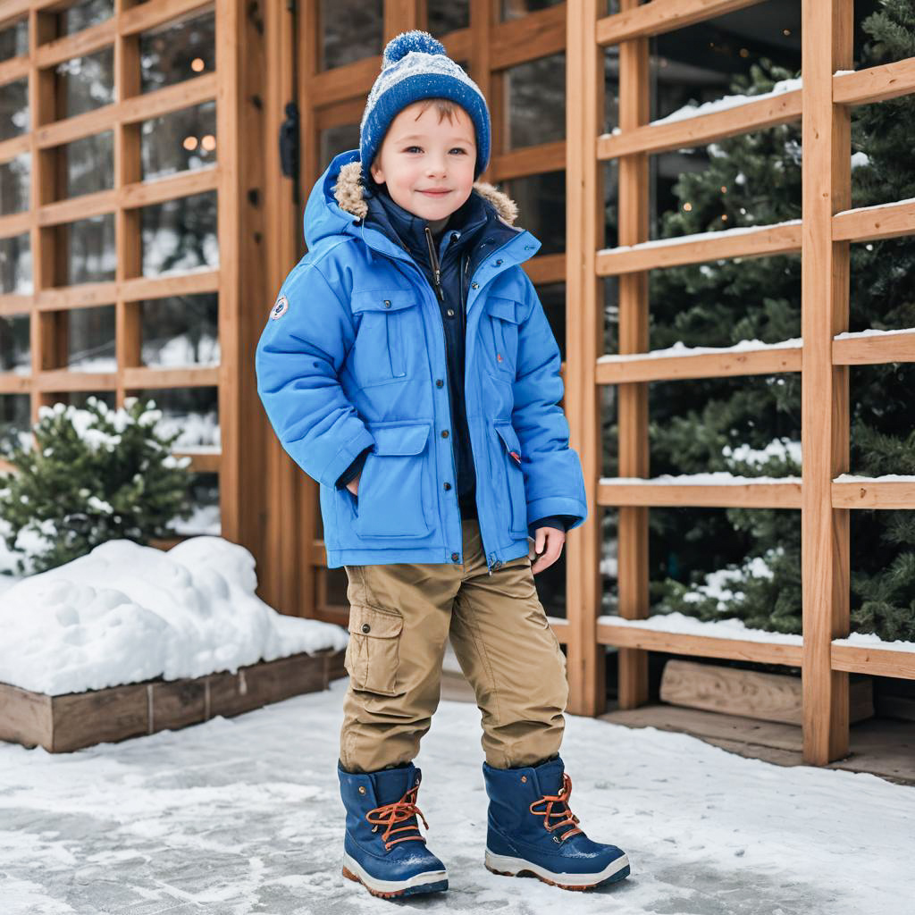 Stylish Young Boy's Casual Winter Outfit