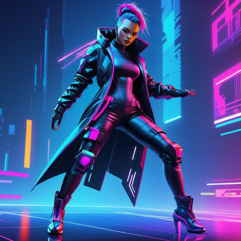 Dynamic Cyberpunk Hacker Character Art