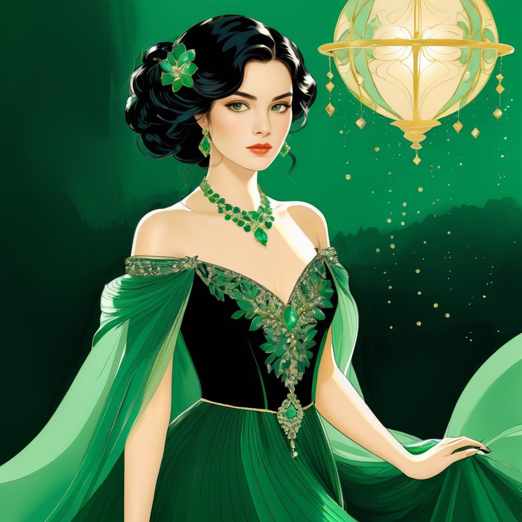 Elegant Woman in 8K Graphic Novel Style