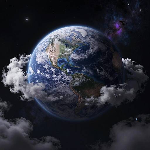 Matte Painting of Marble Water Planet