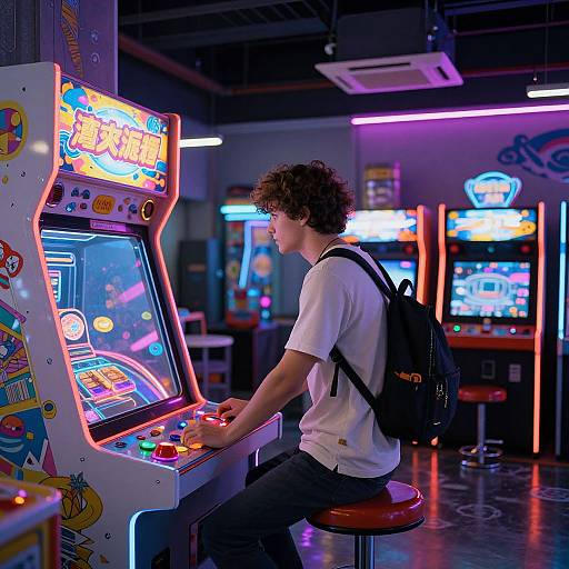 Neon 90s Arcade Streetwear Gamer