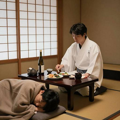 Serene Japanese Room Dining Scene
