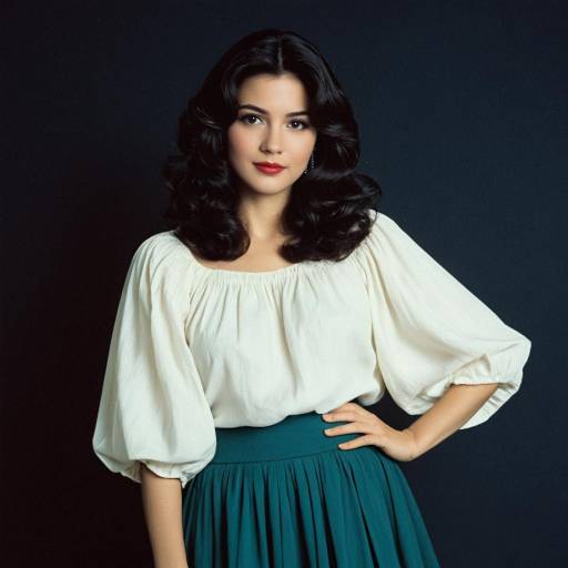 1980s Vintage Style Woman in Casual Outfit