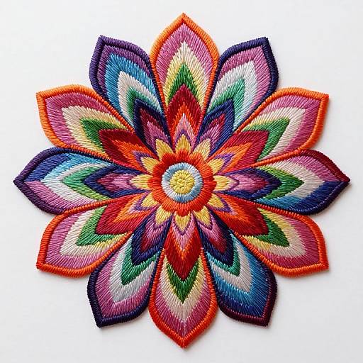 Cosmic Flower Embroidery Mandala