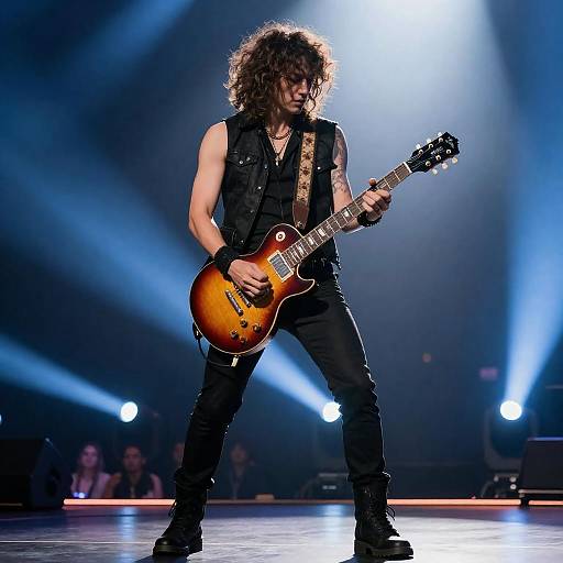 Dynamic Rock Musician Performing Live