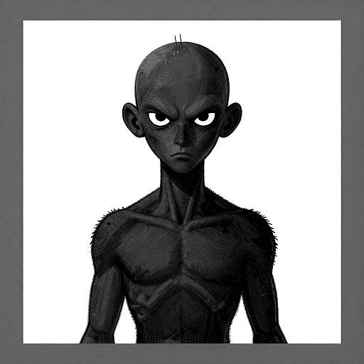 Mysterious Humanoid with Spiky Hair