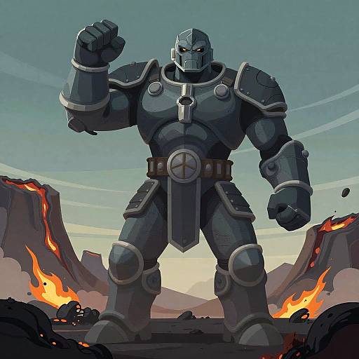 Giant Armored Obsidian Golem