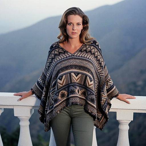 Bohemian Woman on Mountain Balcony