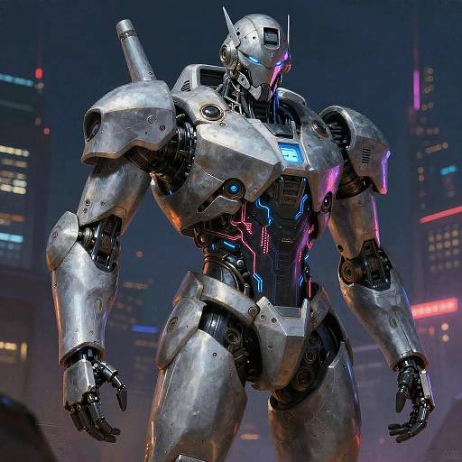 Epic Cybernetic Warrior Robot Digital Art