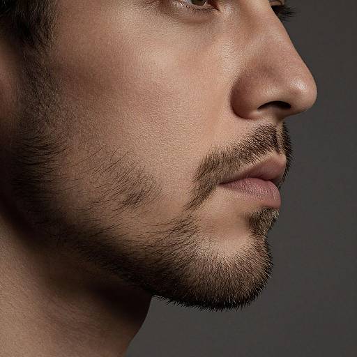 Artistic Side Profile Beard Style