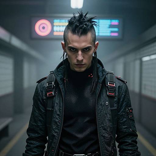 Cyberpunk Edgy Male in Abandoned Subway