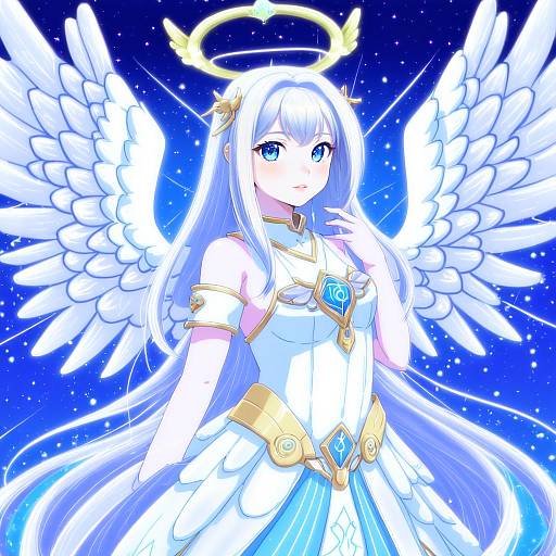Illustration of Angel girl (shimmer), original in the style of Tokoroten (hmmuk)
