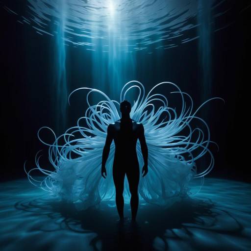 Suspenseful Underwater Encounter with Bioluminescent Creature