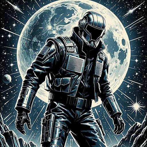 Retro Sci-Fi Cybernetic Smuggler Poster