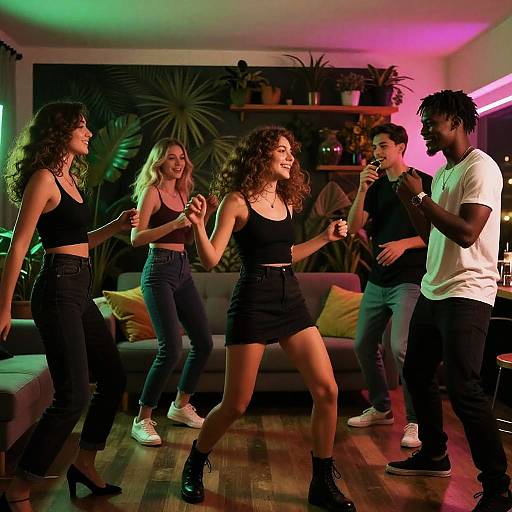 NSFW Group Party in Lush Interior