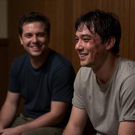 Candid Moment in a Dimly Lit Room