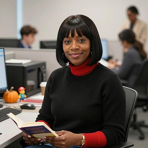 Smiling African-American Woman at Work
