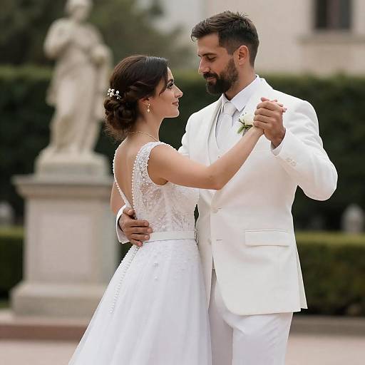 Elegant Outdoor Wedding Dance Portrait